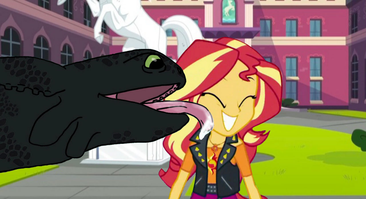 Toothless the licking sunsetshimmer by cotin2018 on DeviantArt