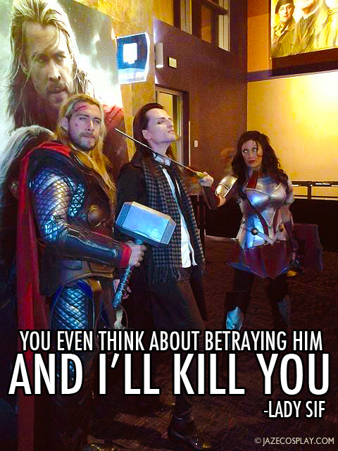 THOR LOKI AND SIF HAVE A FRIENDLY CHAT