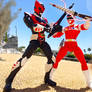 IN SPACE Red Ranger v Psycho Red Ranger