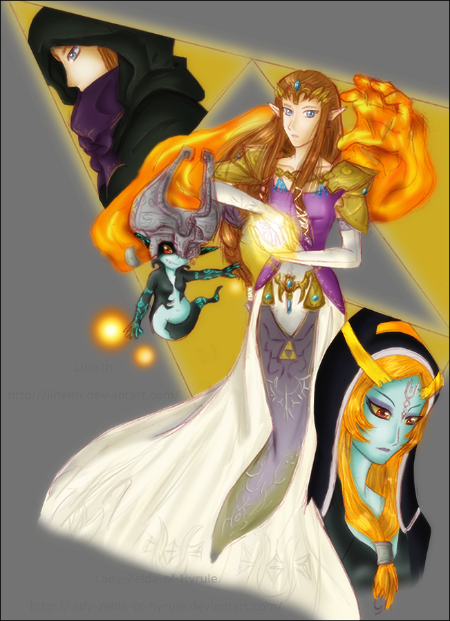 Zelda and Midna Coloured