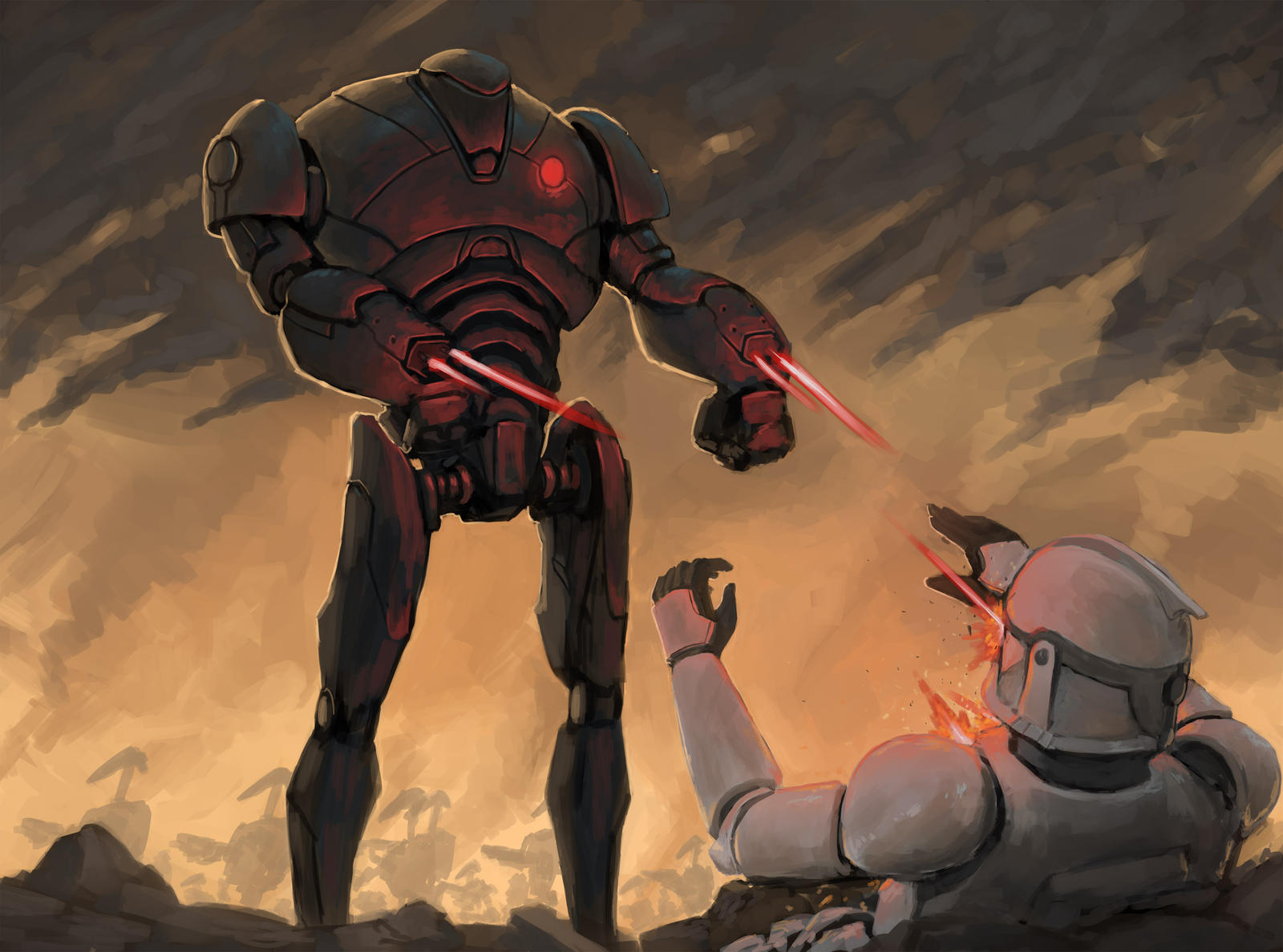 Droids Dying Star Wars - Battle Droids (Timelapse) by SirDanielsArt on DeviantArt