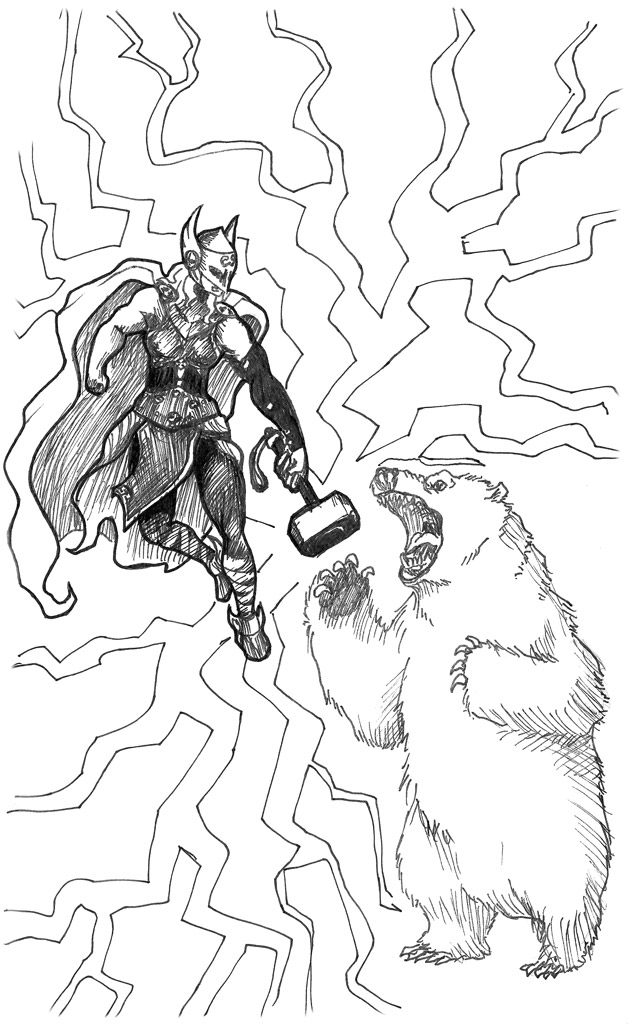 Lady Thor vs polar bear