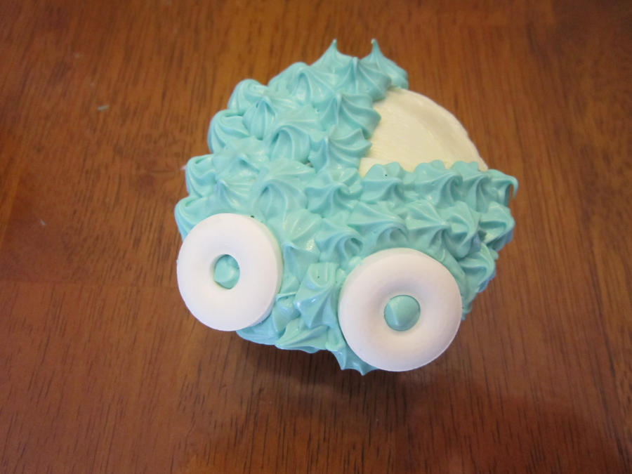 Baby Shower Cupcakes- baby carriage, boy
