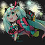 Magical Mirai 2020 Chibi under fireworks