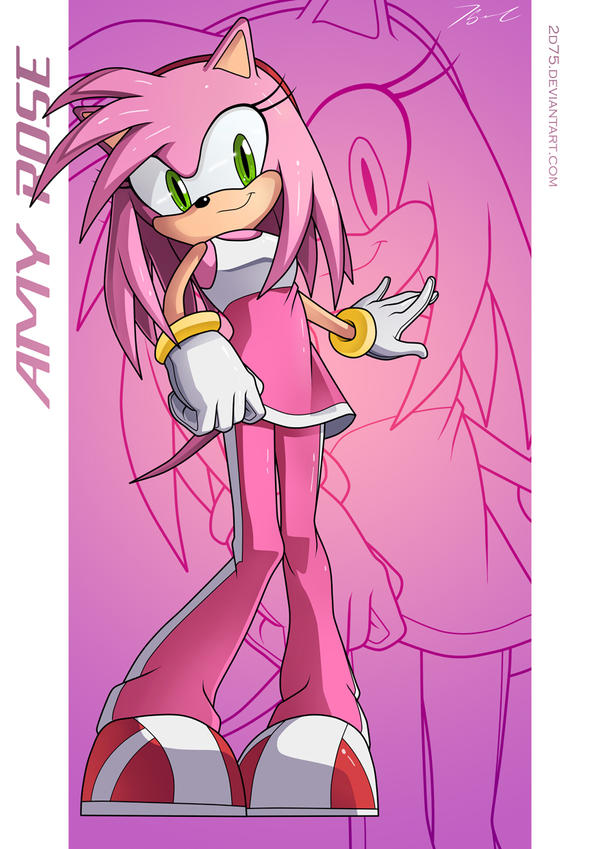 Amy Rose Long Hair Poster by moxie2D on DeviantArt
