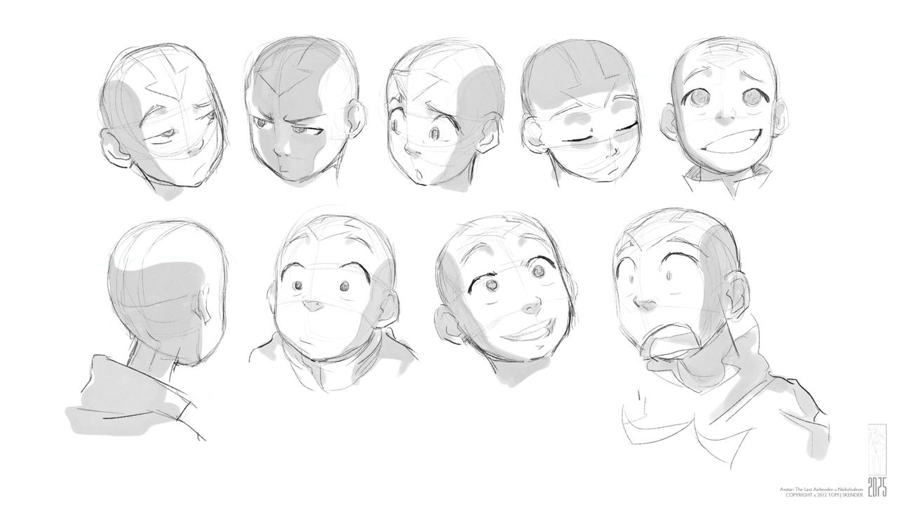 Aang :Head/Face Studies: