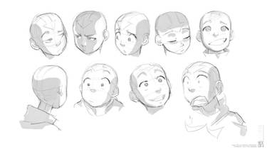 Aang :Head/Face Studies: