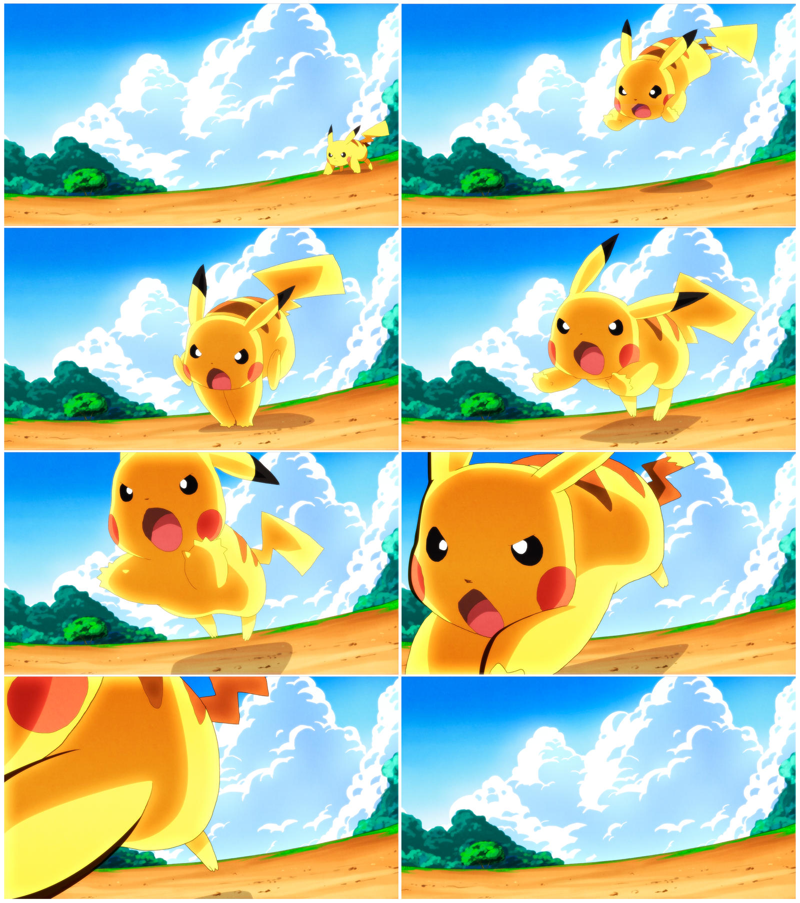 Pikachu - Quick Attack! :Animation Frames: by moxie2D on DeviantArt