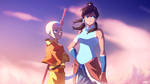 Avatar Tribute: Aang and Korra by moxie2D