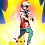 Trainer Red and Pikachu Z Move