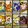 traditional badge collage