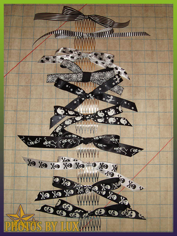 WIP Hair Bows Black and White