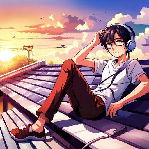 Potrait Of An Anime Guy Chilling On The Roof By Devanandhsart On Deviantart Potrait Of An Anime Guy Chilling On The Roof By Devanandhsart On Deviantart