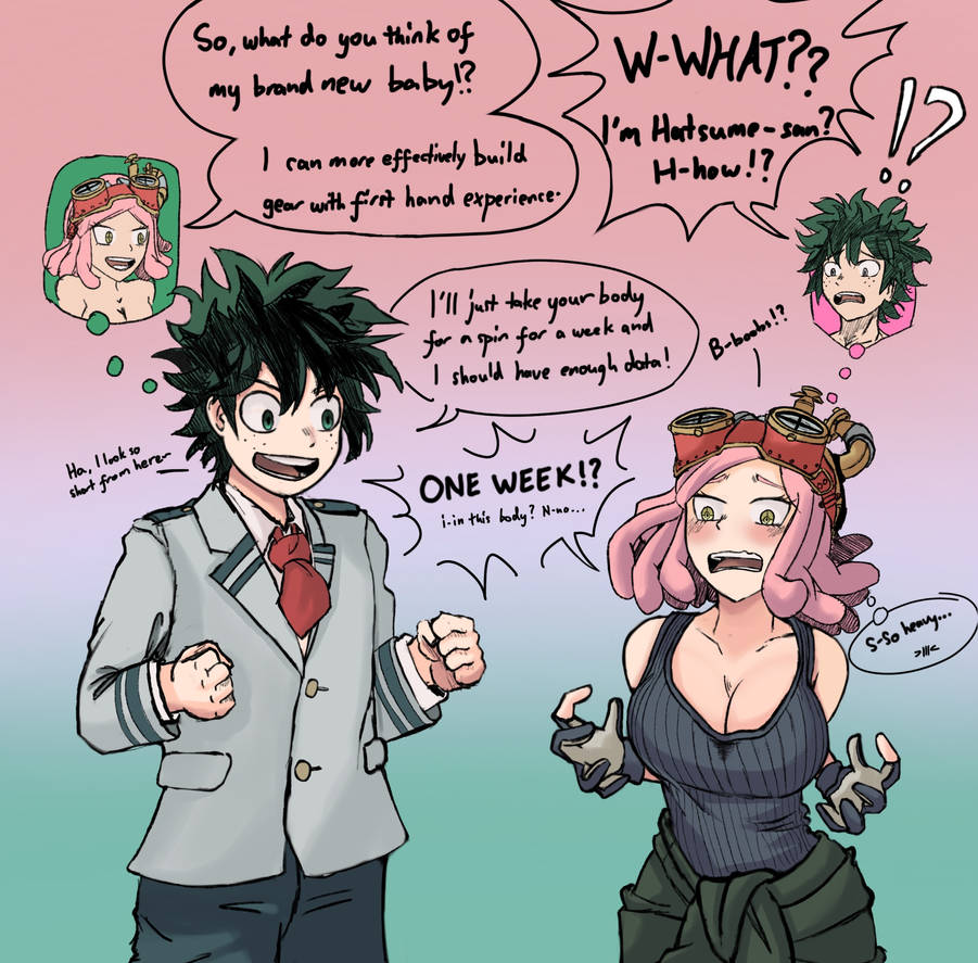 MHA Deku x Hatsume Swap by AkamatsuKey on DeviantArt