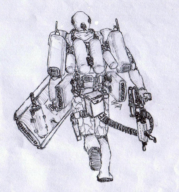 Walking away -Jetpack trooper by wa-ka-ka on DeviantArt