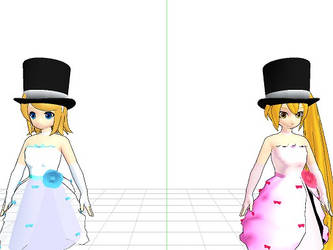 Neru and Rin with Top Hats