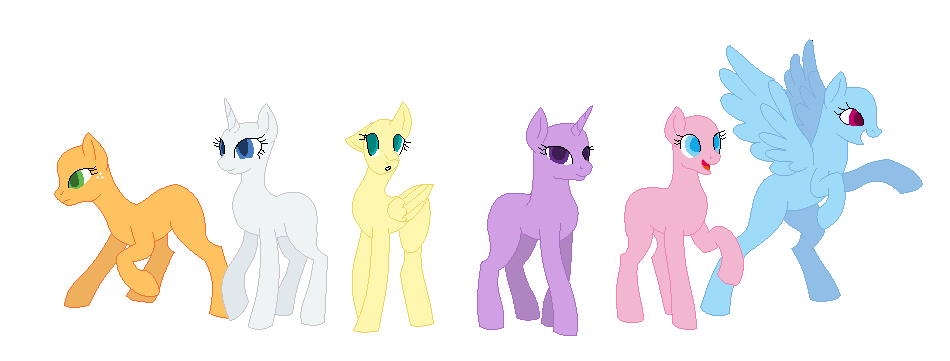 MLP Mane Six base by Ingoingmage920 on DeviantArt