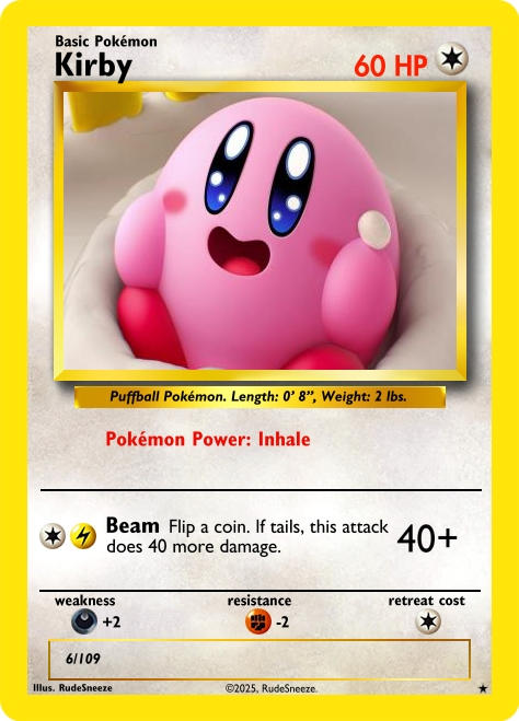 kirby pokemon card Custom Kirby Pokmon Card : r/Kirby