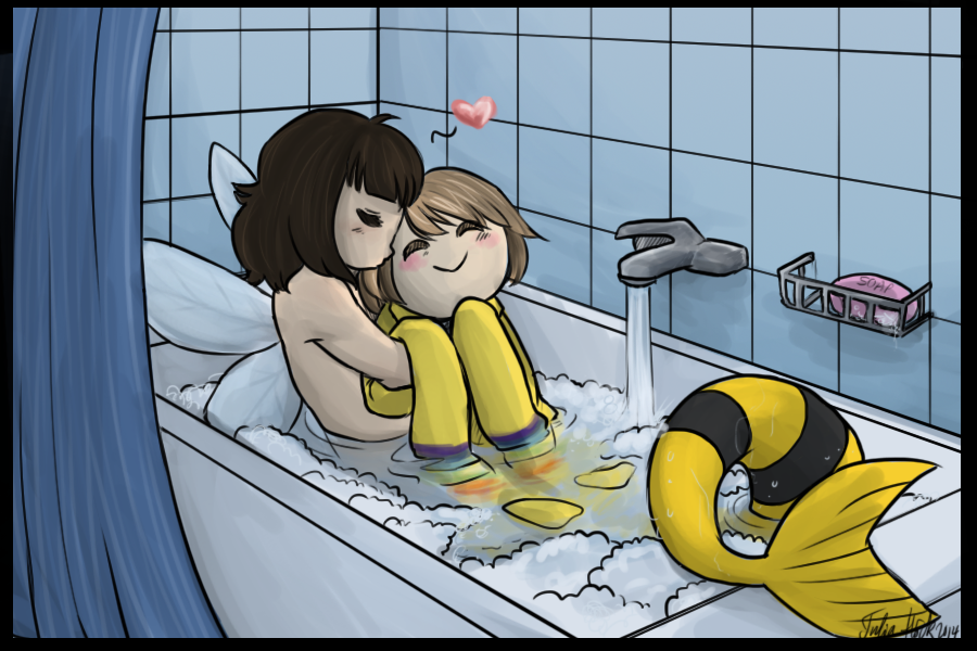 Bathtime for Wass and Sol