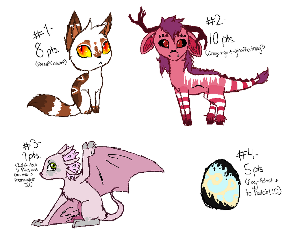 Yayyy Adoptables -ALL SOLD- by xXNeon-HeartXx
