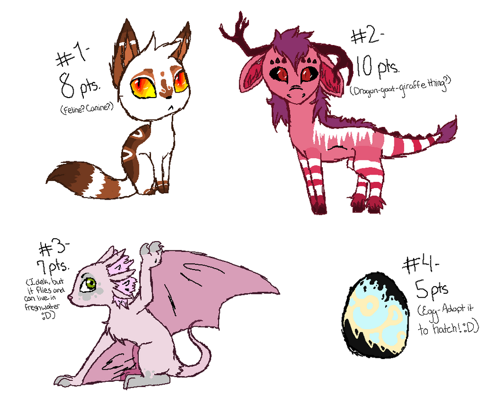 Yayyy Adoptables -ALL SOLD- by xXNeon-HeartXx