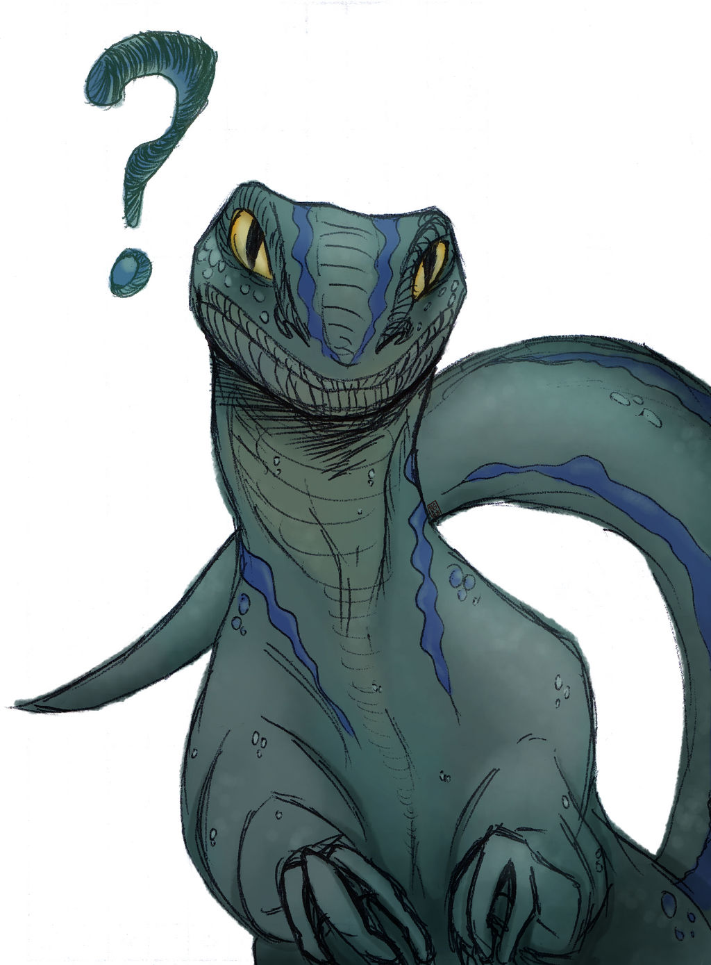 Blue the Raptor Cutie - Color Sketch (Speedpaint!) by Hot-Gothics on ...