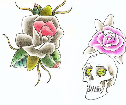 skull'n'flower