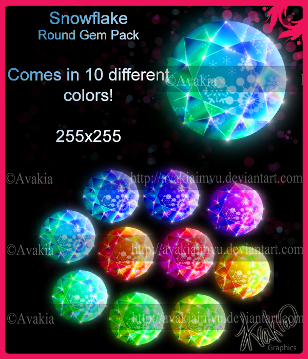 Snowflake Round Gems by AvakiaIMVU