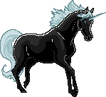 Black Blue Unicorn Pixel