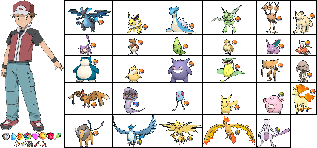 All of Red's Pokemon 