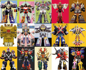 Megazords combined with 6th Ranger Megazords