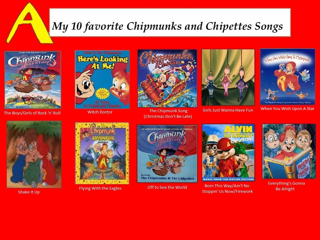 Top 10 Favorite Chipmunks and Chipettes Songs by ChipmunkRaccoonOz on  DeviantArt