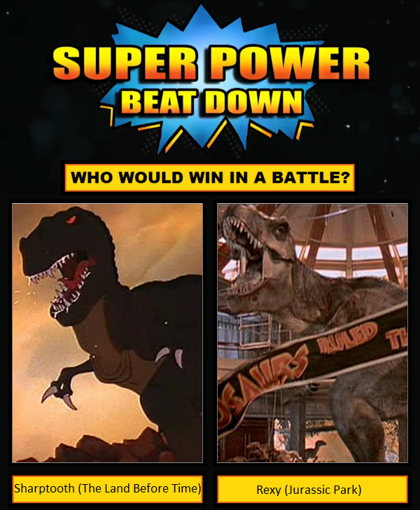 Super Power Beat Down: Sharptooth vs Rexy