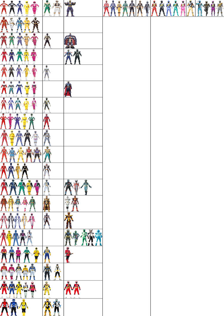 Power Ranger teams from three dimensions by ChipmunkRaccoonOz on DeviantArt