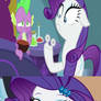 Human Rarity's reaction to Rarity's wheeled hoof