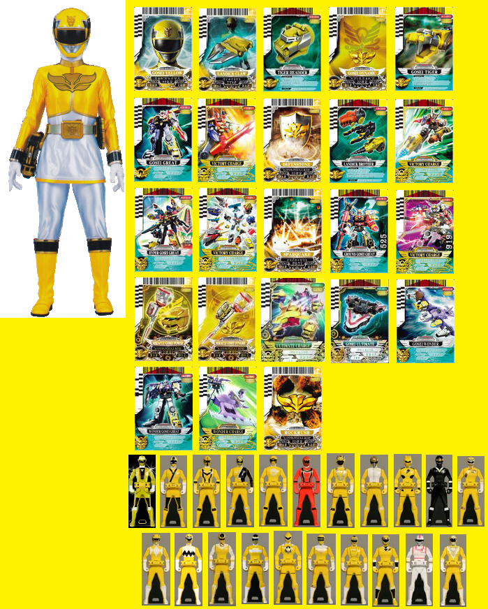 Megaforce YellowRanger's Card Deck and Ranger Keys by ChipmunkRaccoonOz ...