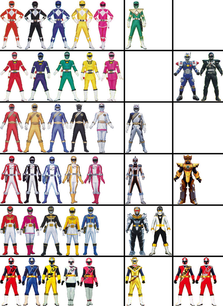 Anniversary Power Ranger teams by ChipmunkRaccoonOz on DeviantArt