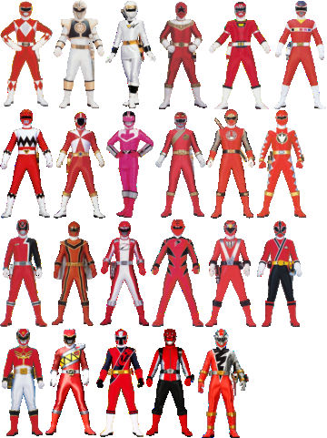 Leaders of various Power Ranger Teams by ChipmunkRaccoonOz on DeviantArt