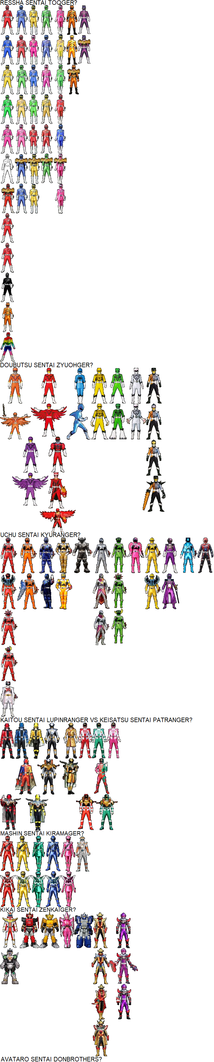 Unadapted Super Sentai for Power Rangers by ChipmunkRaccoonOz on DeviantArt