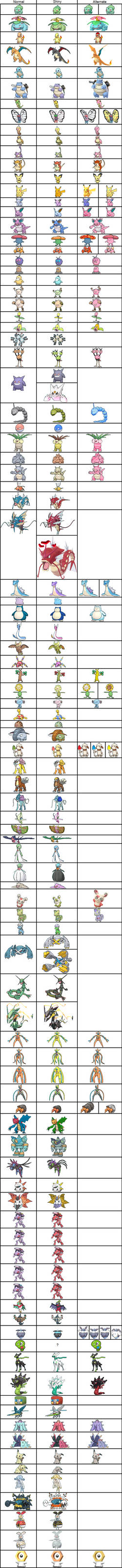 Pokemon Less Colors Pokemon shown as shiny or alternate colors by ChipmunkRaccoonOz on ...