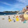 Dot with Pokemon at Bondi Beach