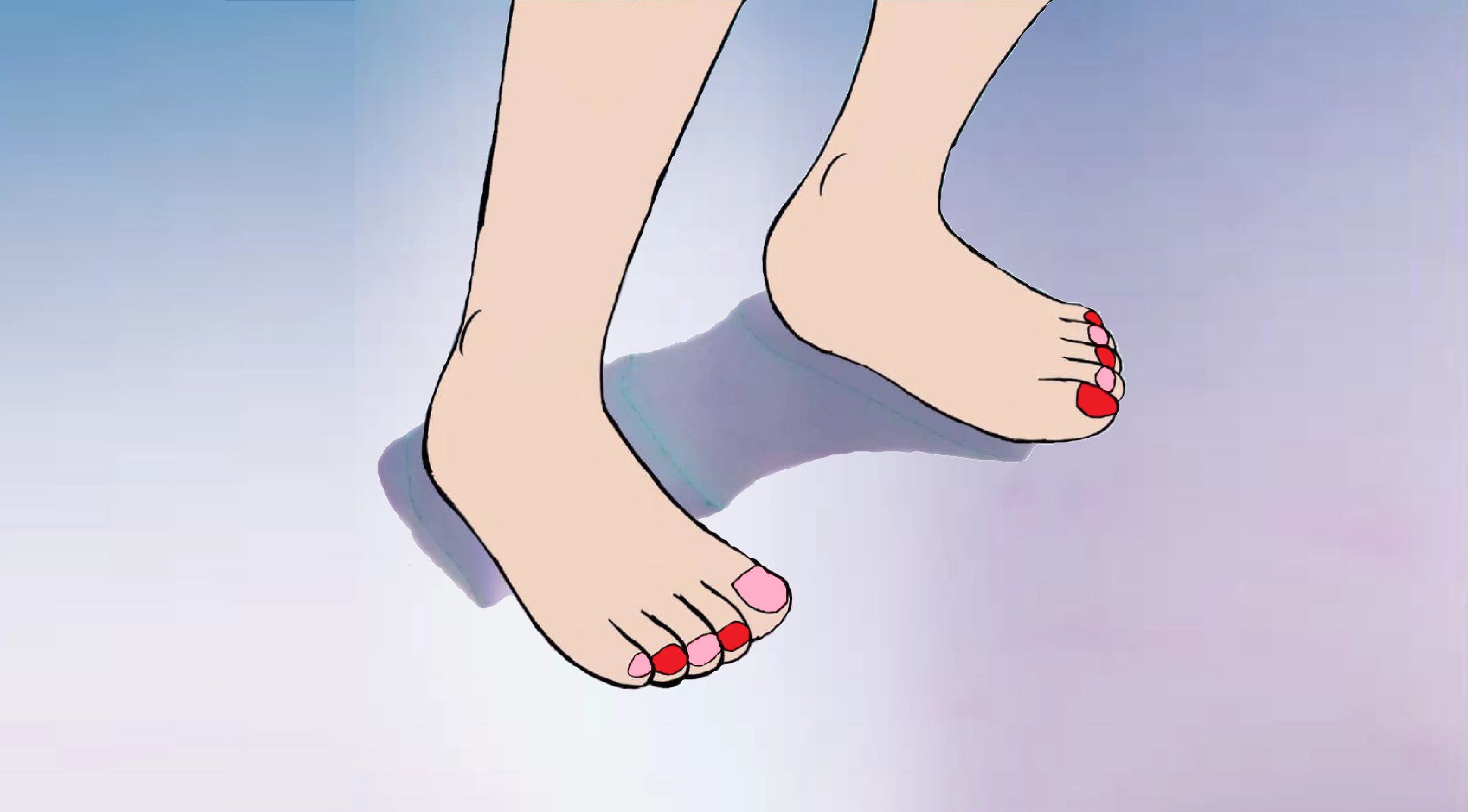 Serena's feet and red + pink toenails by ChipmunkRaccoonOz on DeviantArt