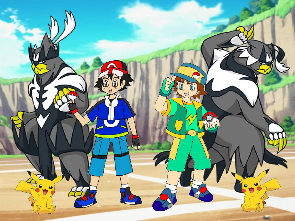Ash, Ritchie, and their Pikachu and Urshifu by ChipmunkRaccoonOz on ...