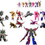 Zenkaigers with weapons and Zords