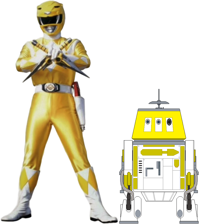 Mighty Morphin Yellow Ranger with C1-TR1 by ChipmunkRaccoonOz on DeviantArt