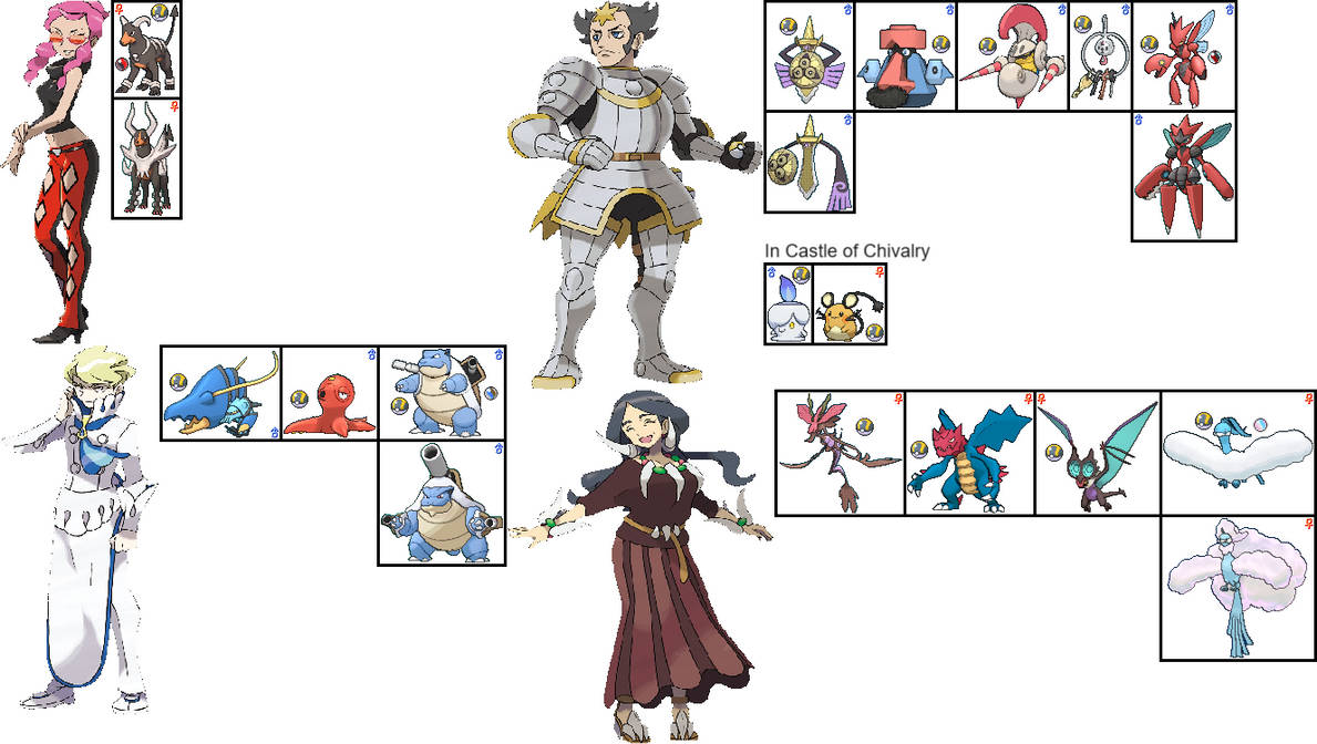 Kalos Elite Four in Pokemon: A+SBA by ChipmunkRaccoonOz on DeviantArt