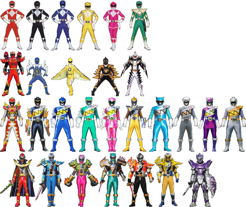 All known Dinosaur-themed Power Rangers by ChipmunkRaccoonOz on DeviantArt