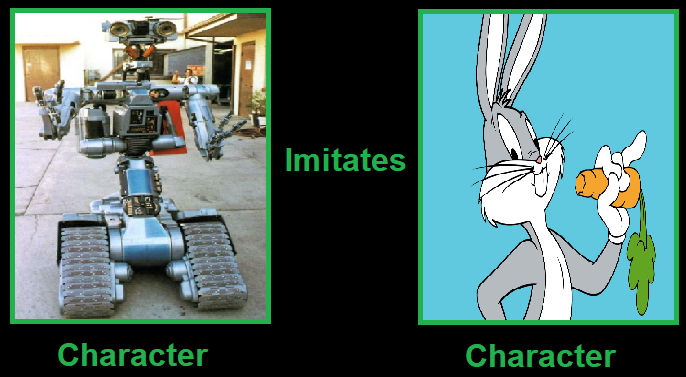 Johnny 5 Rabbit What if Johnny 5 imitates Bugs Bunny? by ChipmunkRaccoonOz on DeviantArt