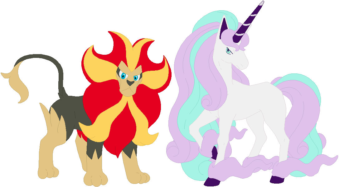 The Pyroar and the Rapidash by ChipmunkRaccoonOz on DeviantArt
