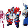 Optimus Prime, Ultra Magnus, and Elita-1